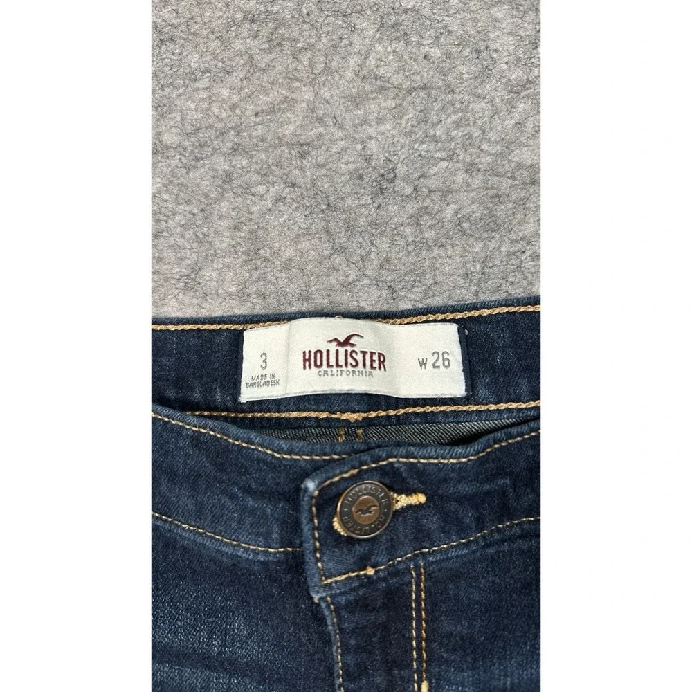 VTG Y2K Hollister Micro Mini Denim Booty Shorts Size 3/26 Rolled Hem Festival 90